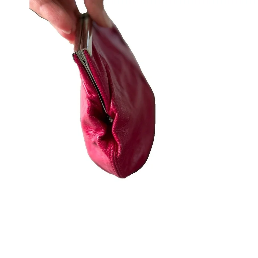 Vintage Banana Republic Y2K Pink 100% Cowhide Leather Clutch  9x6